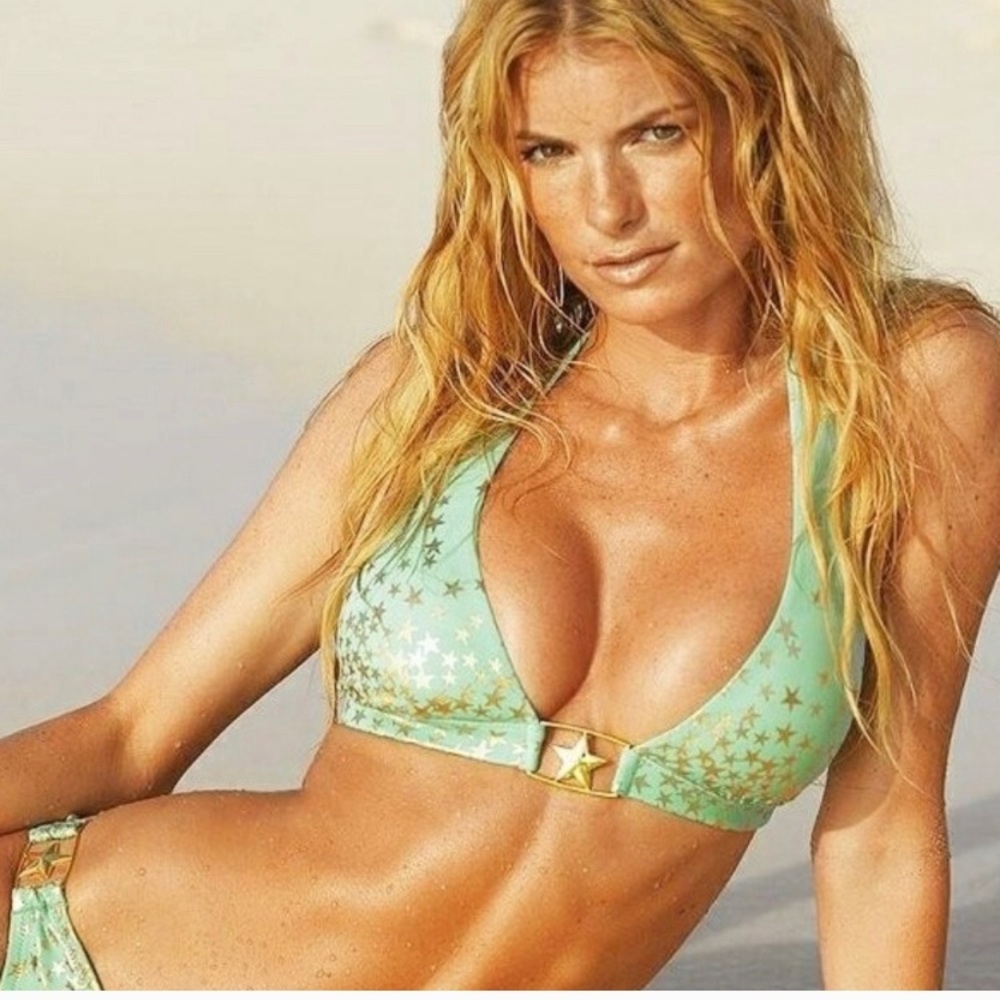 Victoria’s Secret Gold Star Halter Bikini Top
